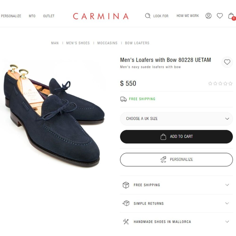 Carmina Shoemaker Mens 10 Navy Blue Suede Dress Shoes Bow Loafers Slip-ons 9.5UK - Picture 6 of 13